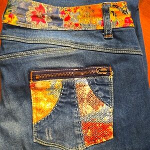 Desigual • Designer • Denim • Blue • Women Size 34/34 • Sequins • Jeans